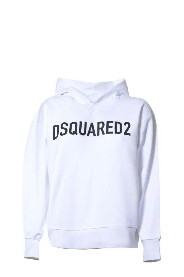 Dsquared2 Junior DQ1782D0A4D felpa cappuccio bianca