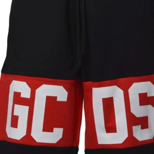 GCDS B1XM3100JD1 bermuda nero cotone band logo