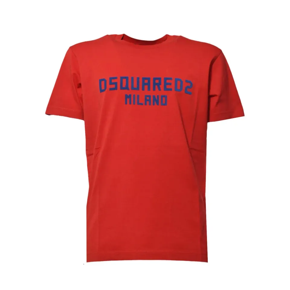 Dsquared2 S74GD1418D20020 t-shirt rossa Milano cotone