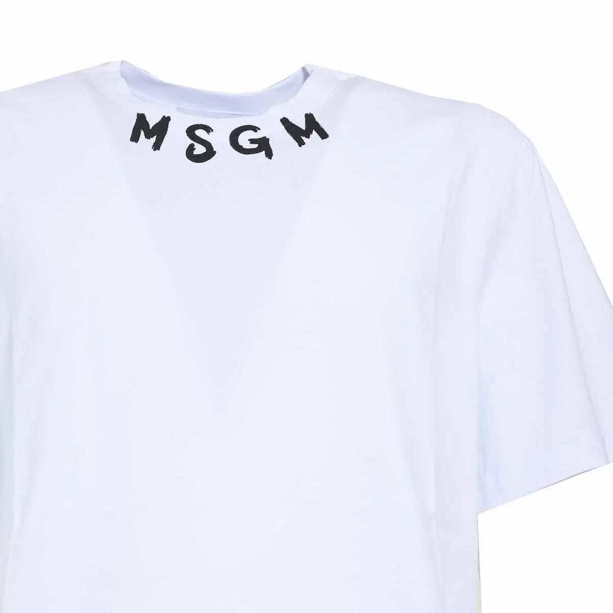 MSGM Logo 3540MM103237798 t-shirt bianca cotone