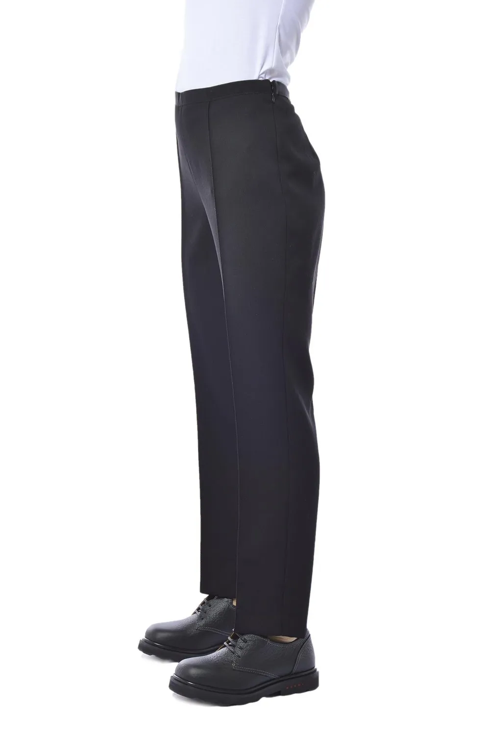 Etro 18857581 pantalone donna nero twill lana a sigaretta