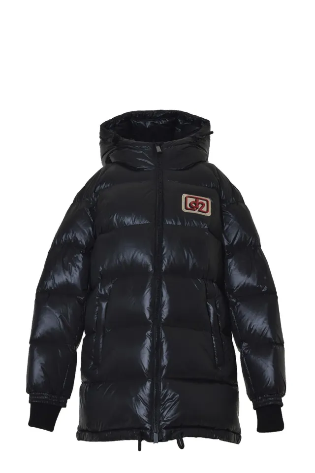Dsquared2 S72AM0990 S60518 piumino lungo donna nero cappuccio