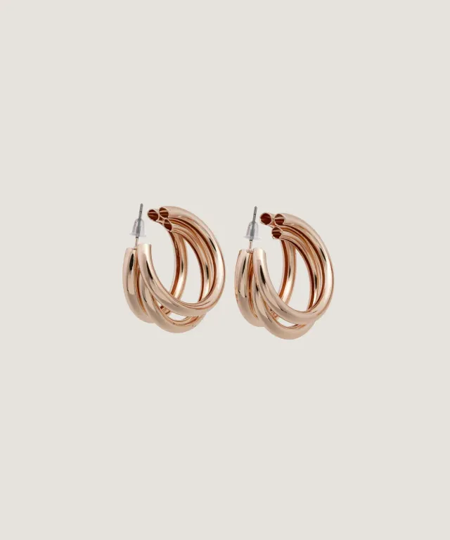 Rodier Orecchini a Cerchio Intrecciati Rose Gold
