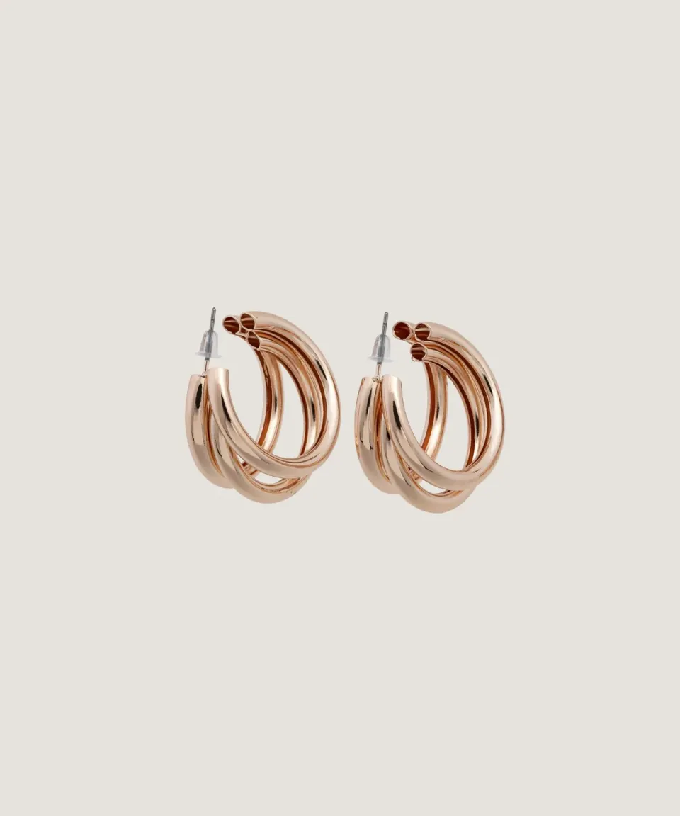 Rodier Orecchini a Cerchio Intrecciati Rose Gold