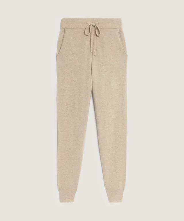 Rodier pantaloni jogging cashmere beige 100% cashmere