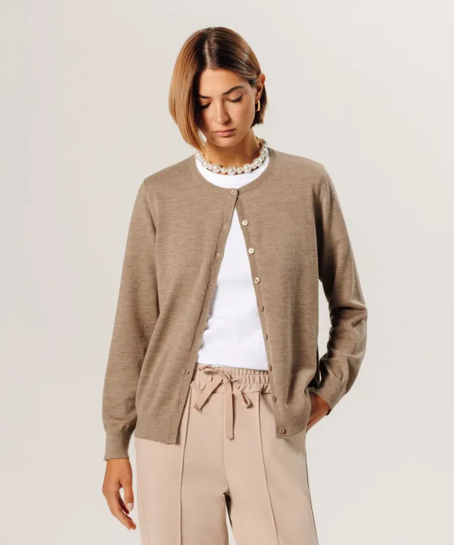 Rodier Cardigan lana merino cardigan beige 42