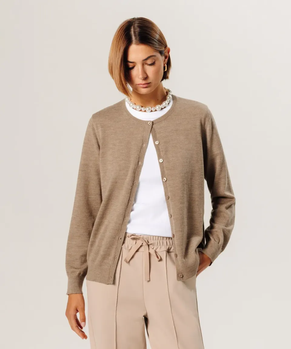Rodier Cardigan lana merino cardigan beige 42