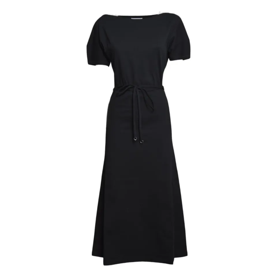 Lemaire DR1182LJ1022 vestito nero cintura cotone donna