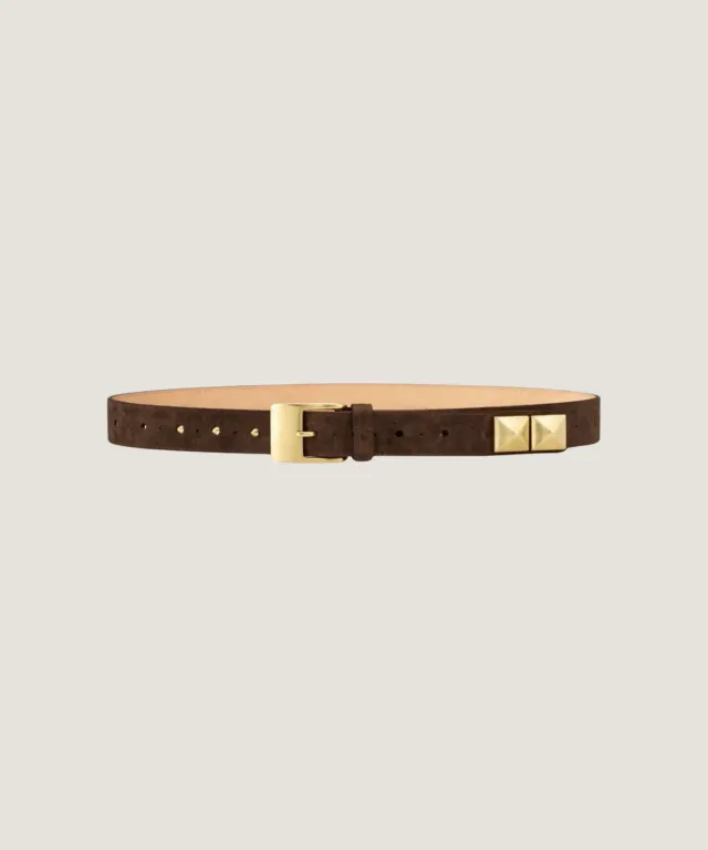 Rodier Cintura Pelle Marrone Fibbia Ottone S/M L/XL
