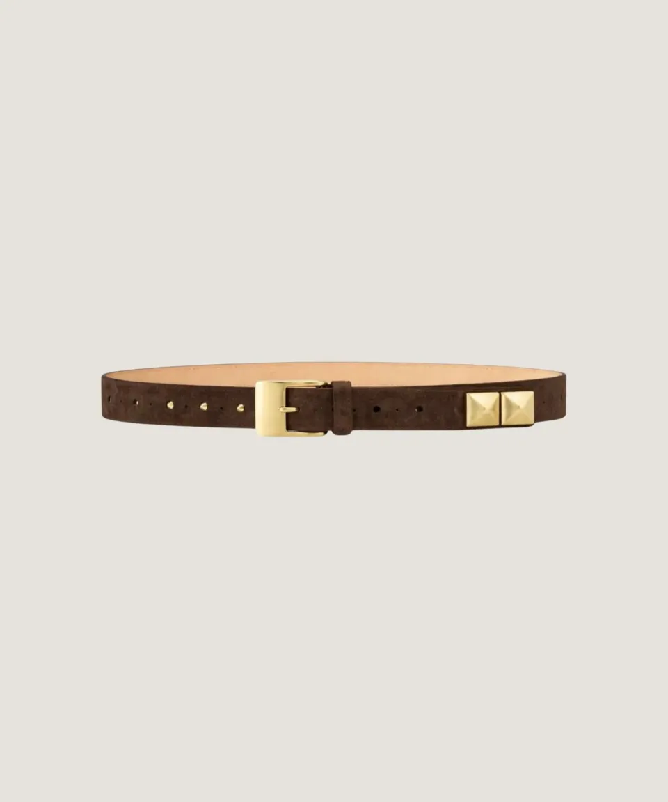 Rodier Cintura Pelle Marrone Fibbia Ottone S/M L/XL