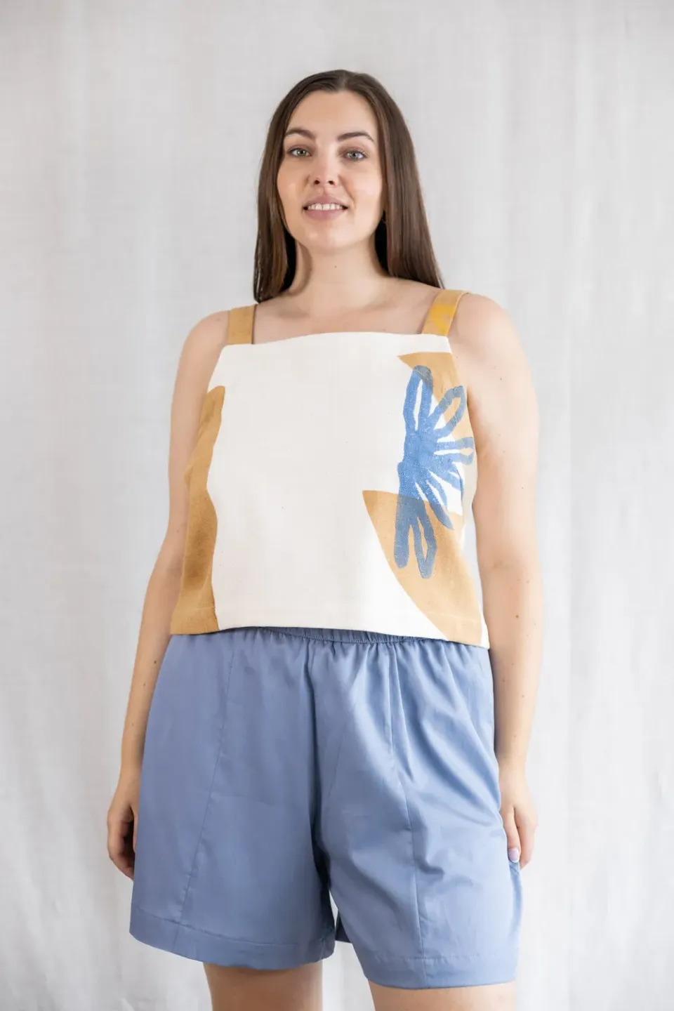 Jyoti Chira top cotone donna savannah block print