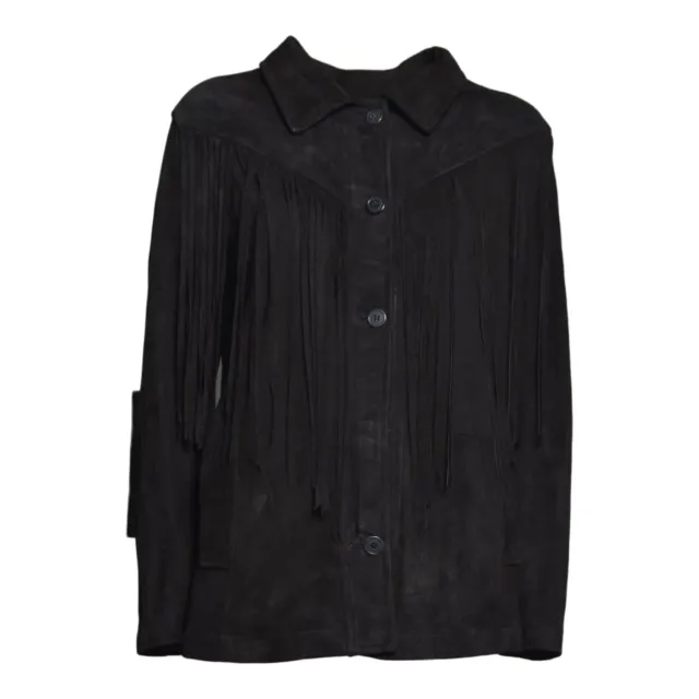 Blusotto P832Camoscio giacca pelle nera camoscio