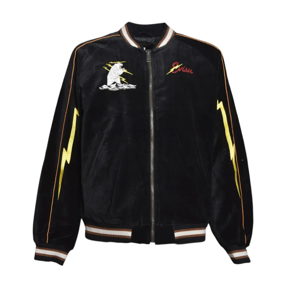 Evisu 2EAEJM6JK6021 Giubbino Nero Sukajan Uomo