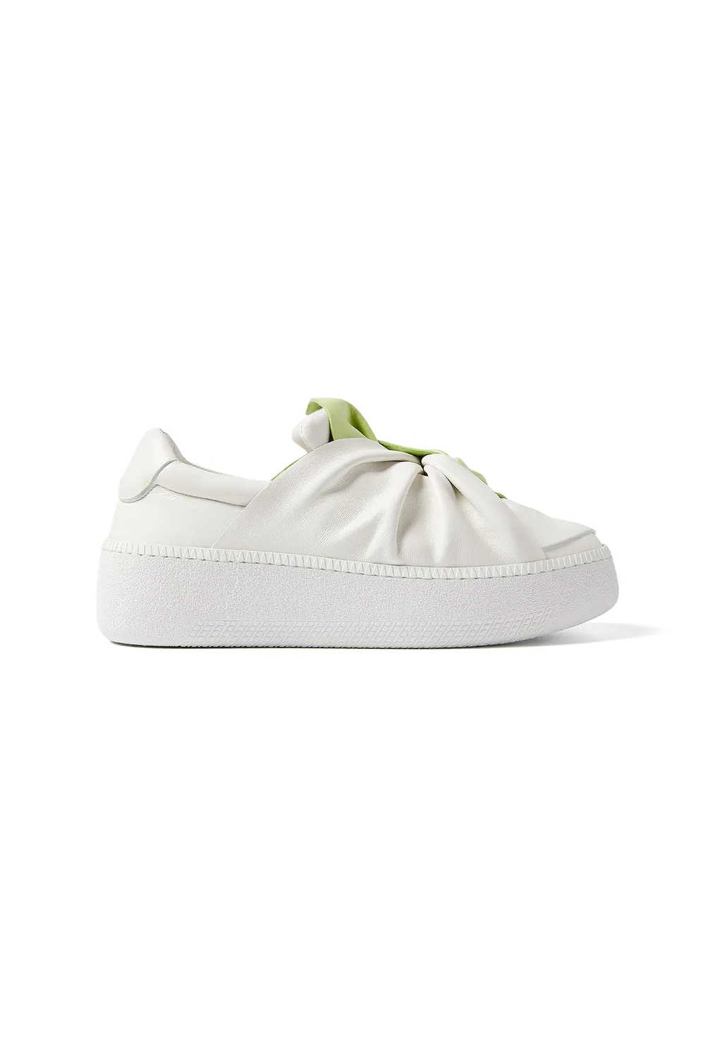 PORTS Bee sneakers platform bianco verde