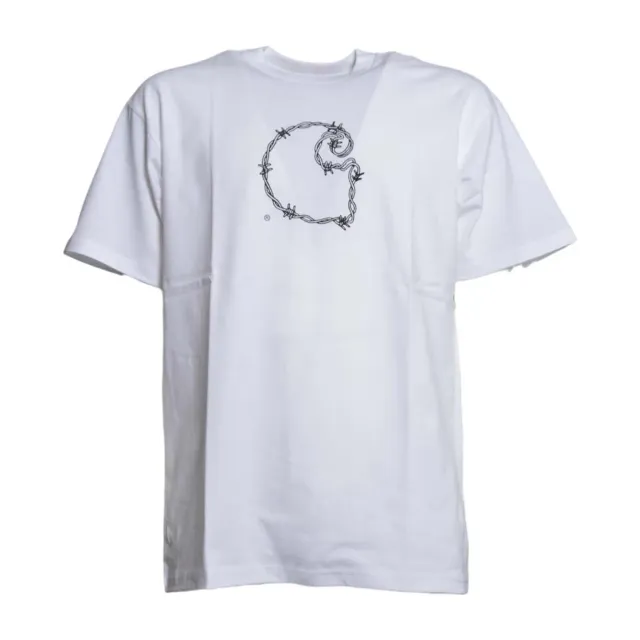 Carhartt Wip I036237 t-shirt barbwire bianca cotone