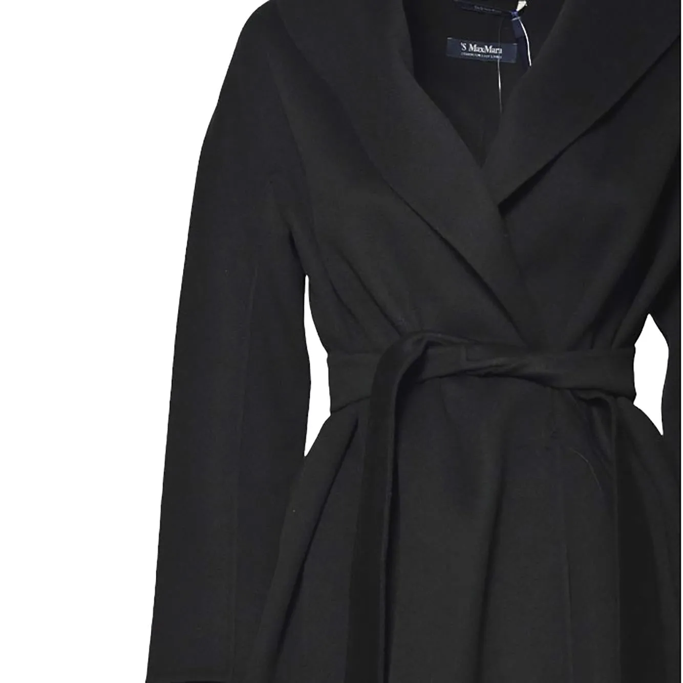 S Max Mara Messi cappotto lana vergine nero