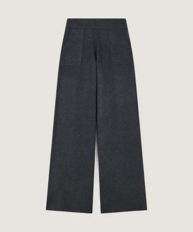 Rodier pantaloni maglia palazzo grigio scuro
