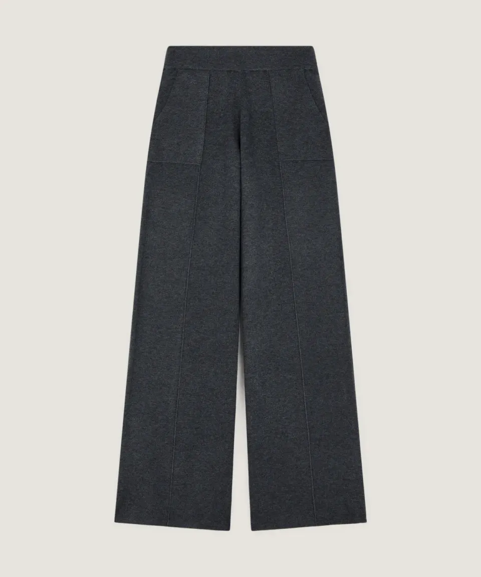 Rodier pantaloni maglia palazzo grigio scuro