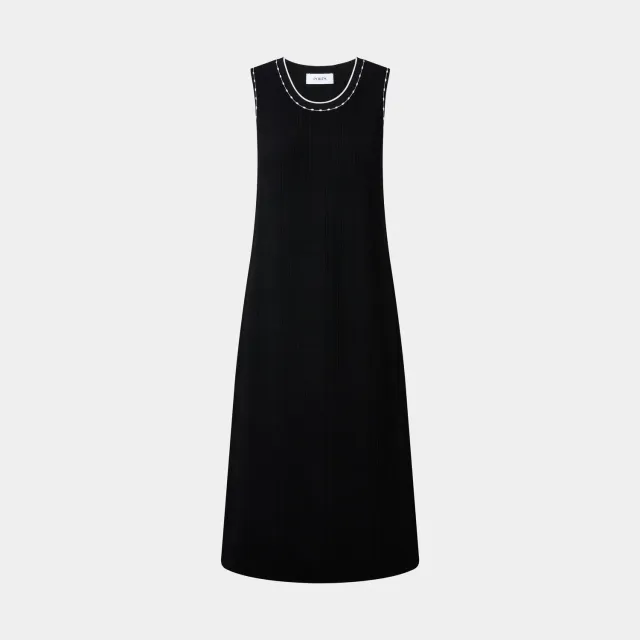 PORTS abito contrast black nero scollo contrasto