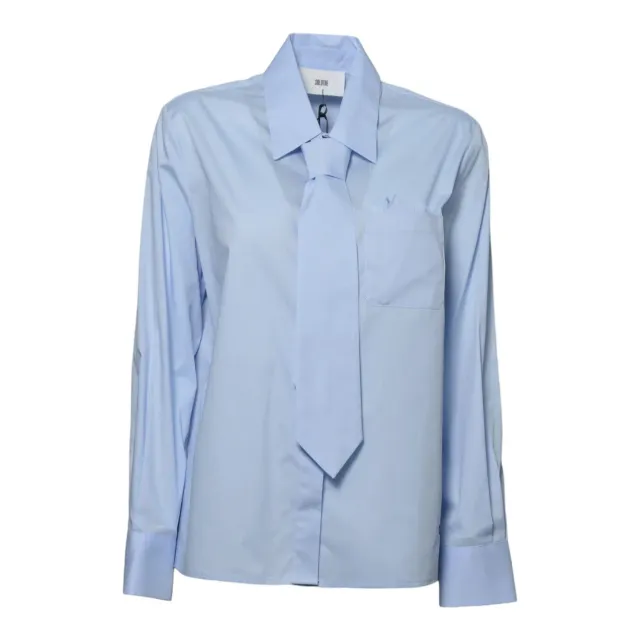 Solotre M1AC0153ACU83S blusa azzurra donna
