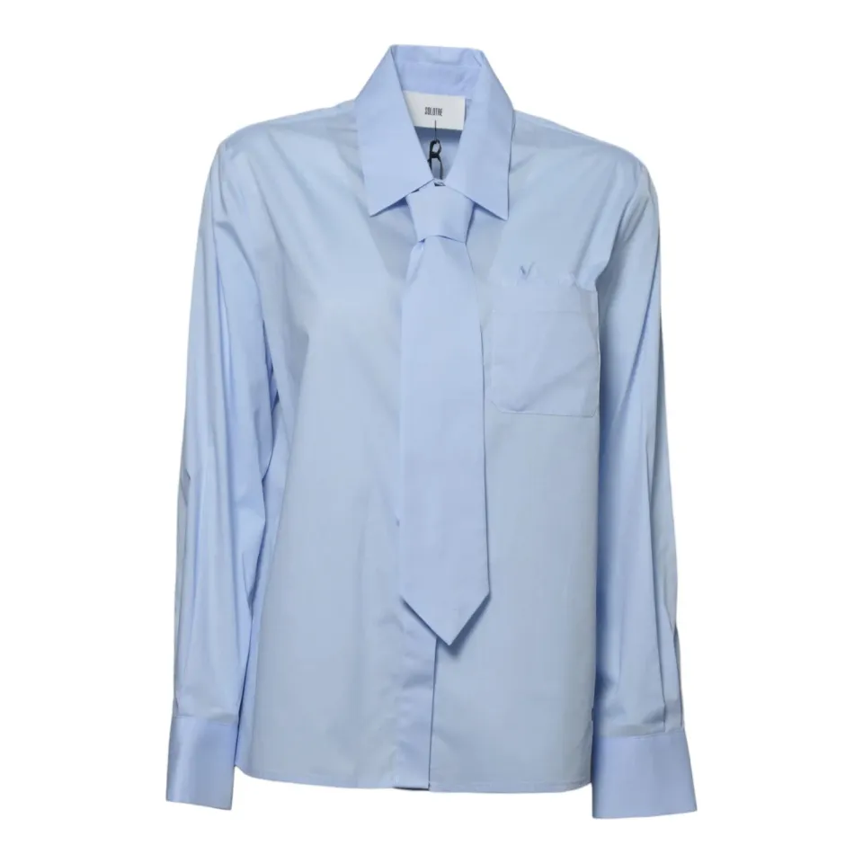 Solotre M1AC0153ACU83S blusa azzurra donna