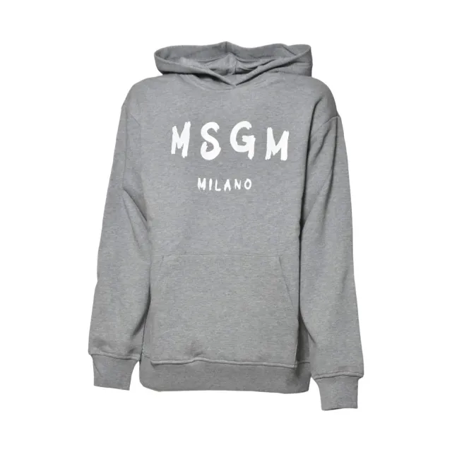 MSGM Junior F5MSJUHS019 felpa cappuccio grigio melange ragazzo