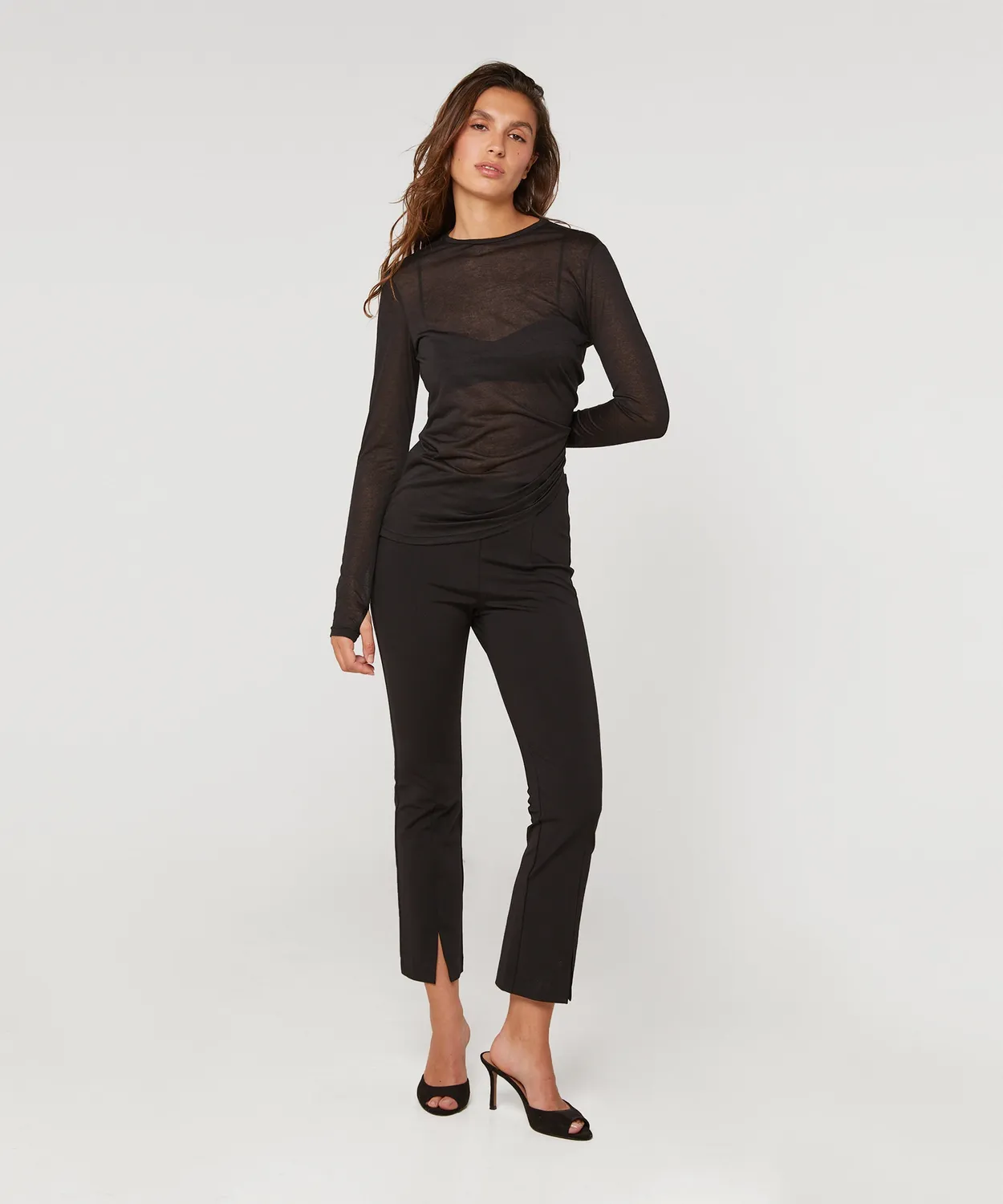 Rodier T-Shirt Maniche Lunghe Donna Nera Maglia Fine