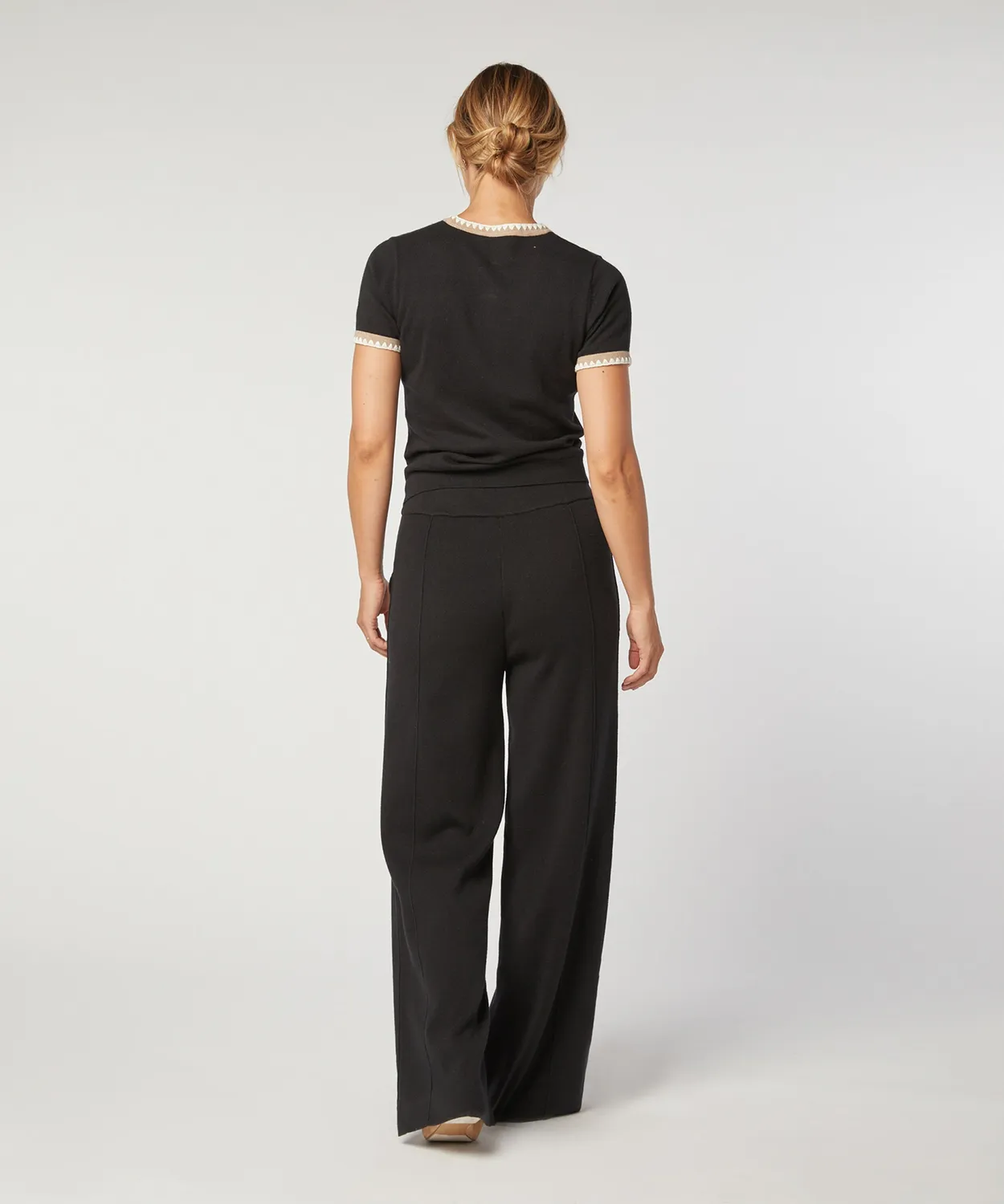 Rodier Pantaloni Larghi in Maglia Neri