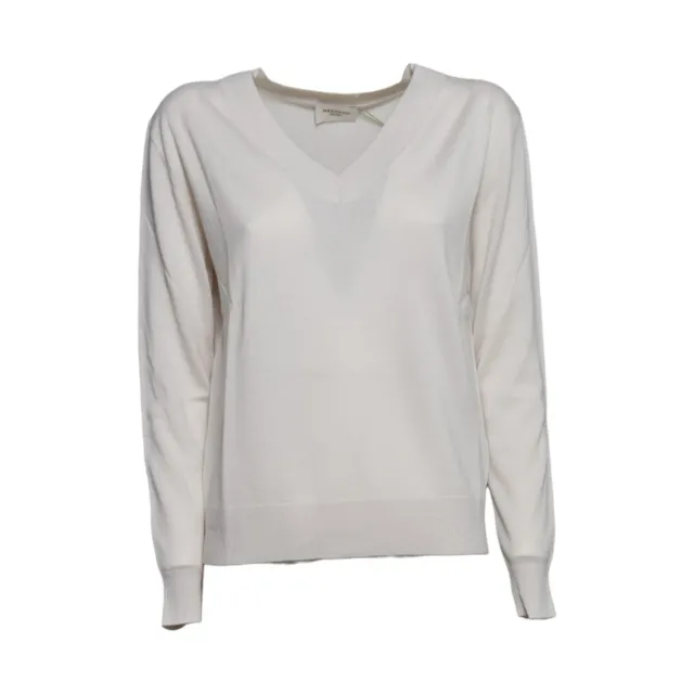 Max Mara Weekend Talamo maglia scollo V beige chiaro
