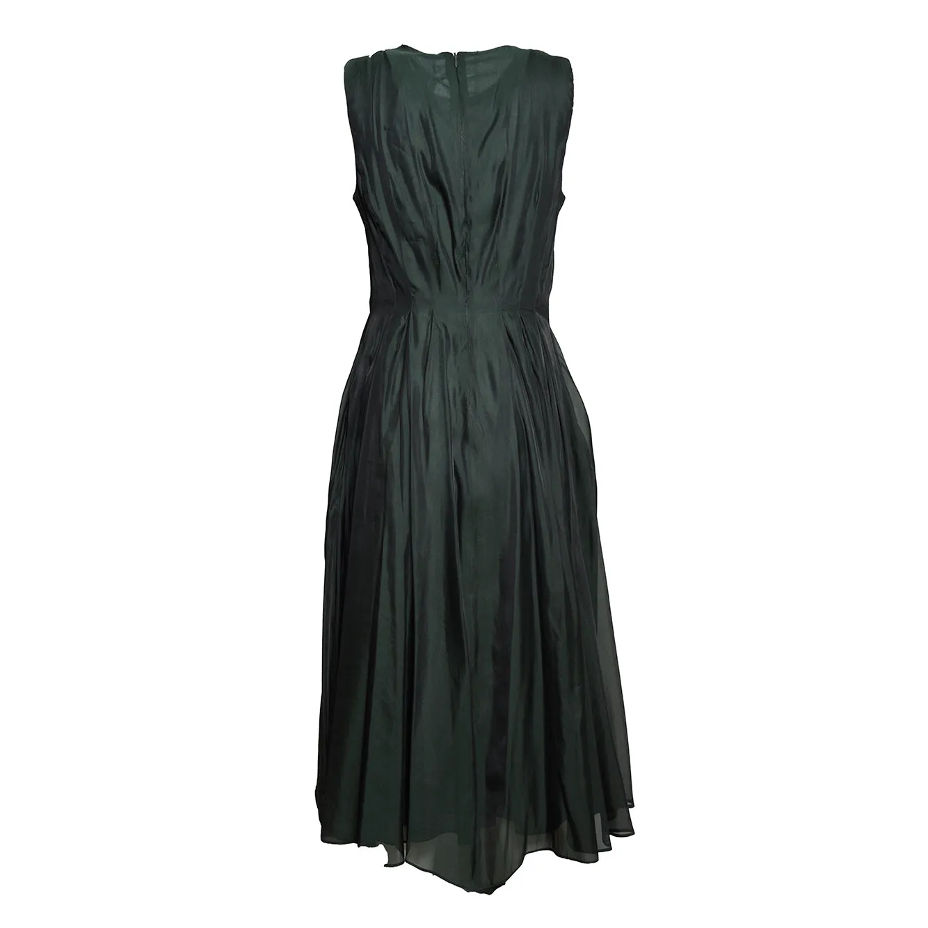 MaxMara Timeless Wally abito verde muschio seta 42-46