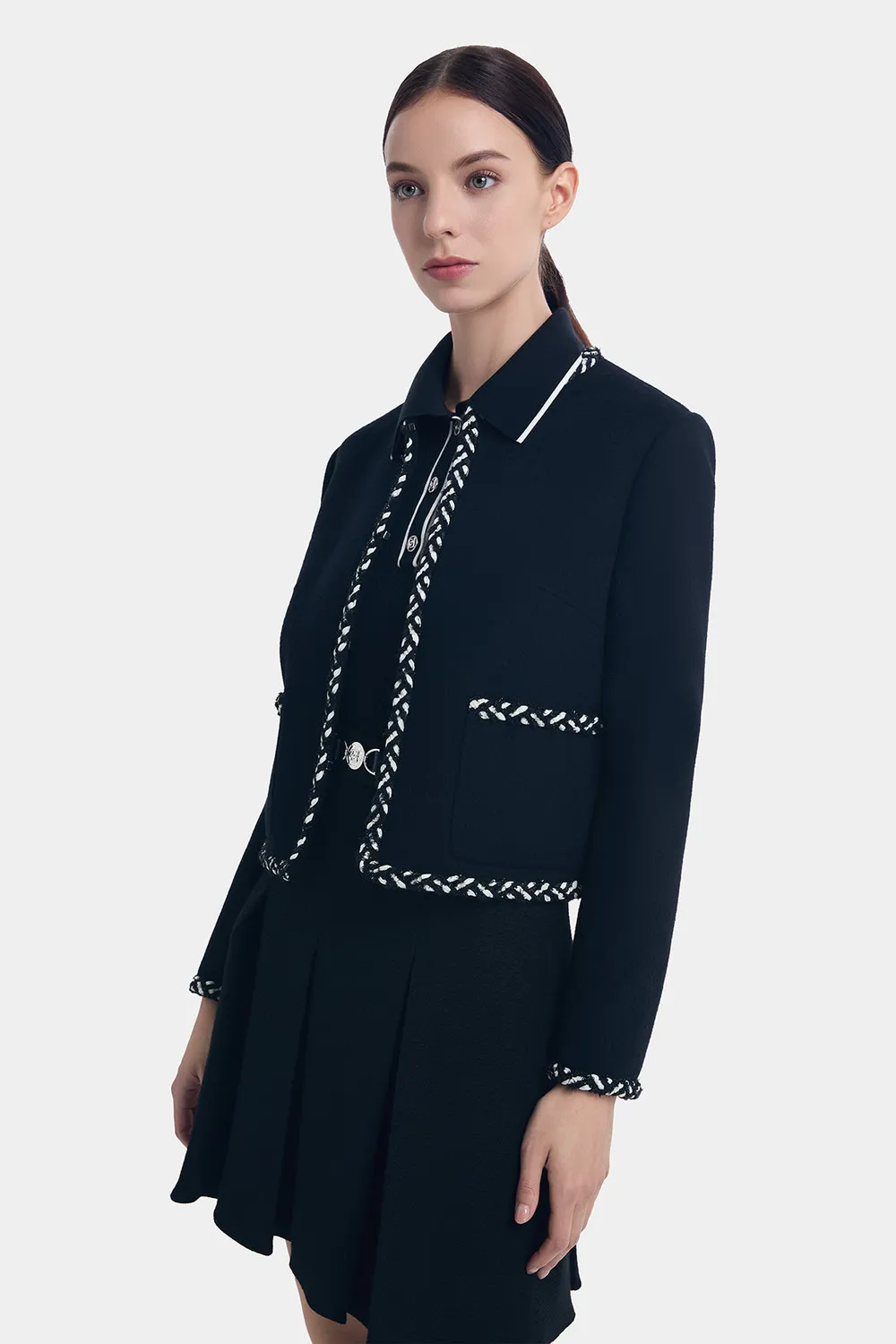 Ports Cappotto Lana Cashmere Rifiniture nero