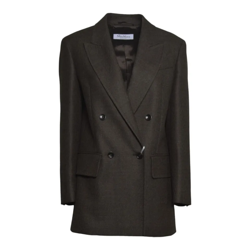 Max Mara Pulvino Sfilata 2621046103600 giacca lana fango 38