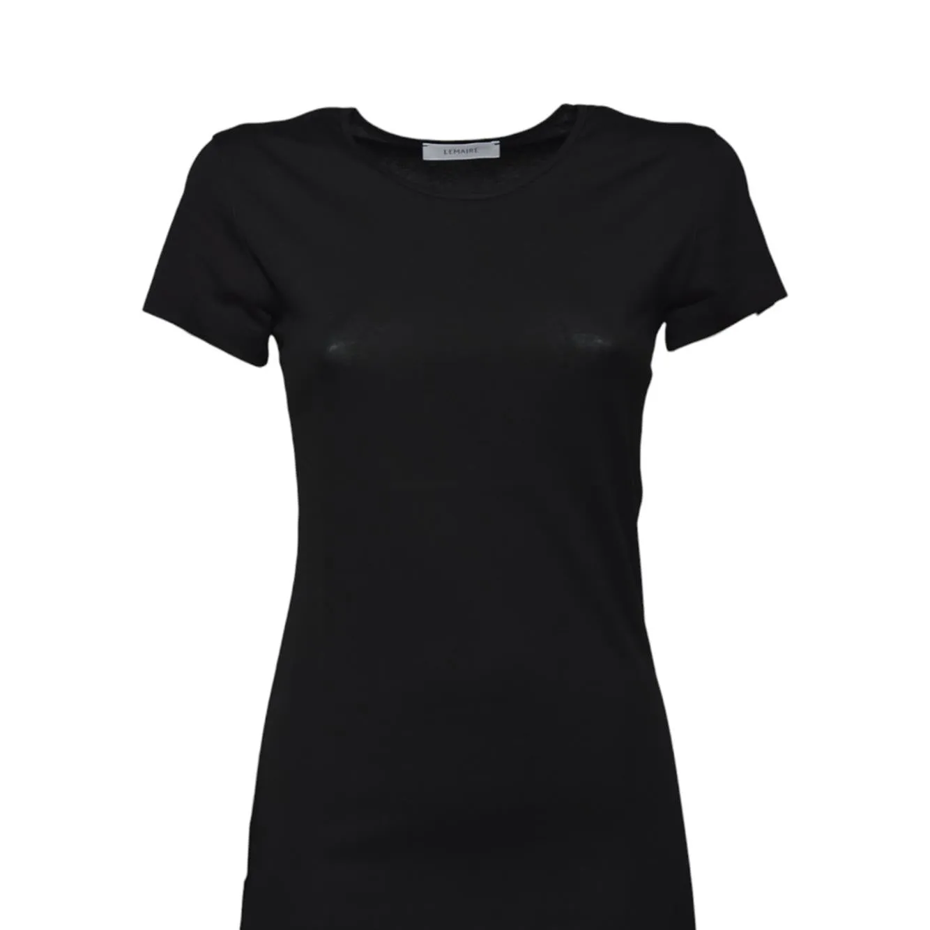 Lemaire TO1352LJ1018 t-shirt lunga nera cotone donna