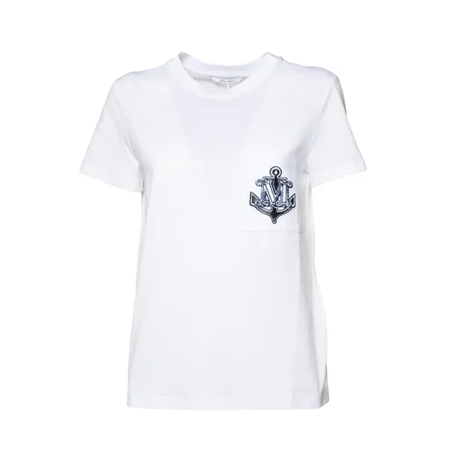 Max Mara Acacia 2511941031600 t-shirt bianca ricamata