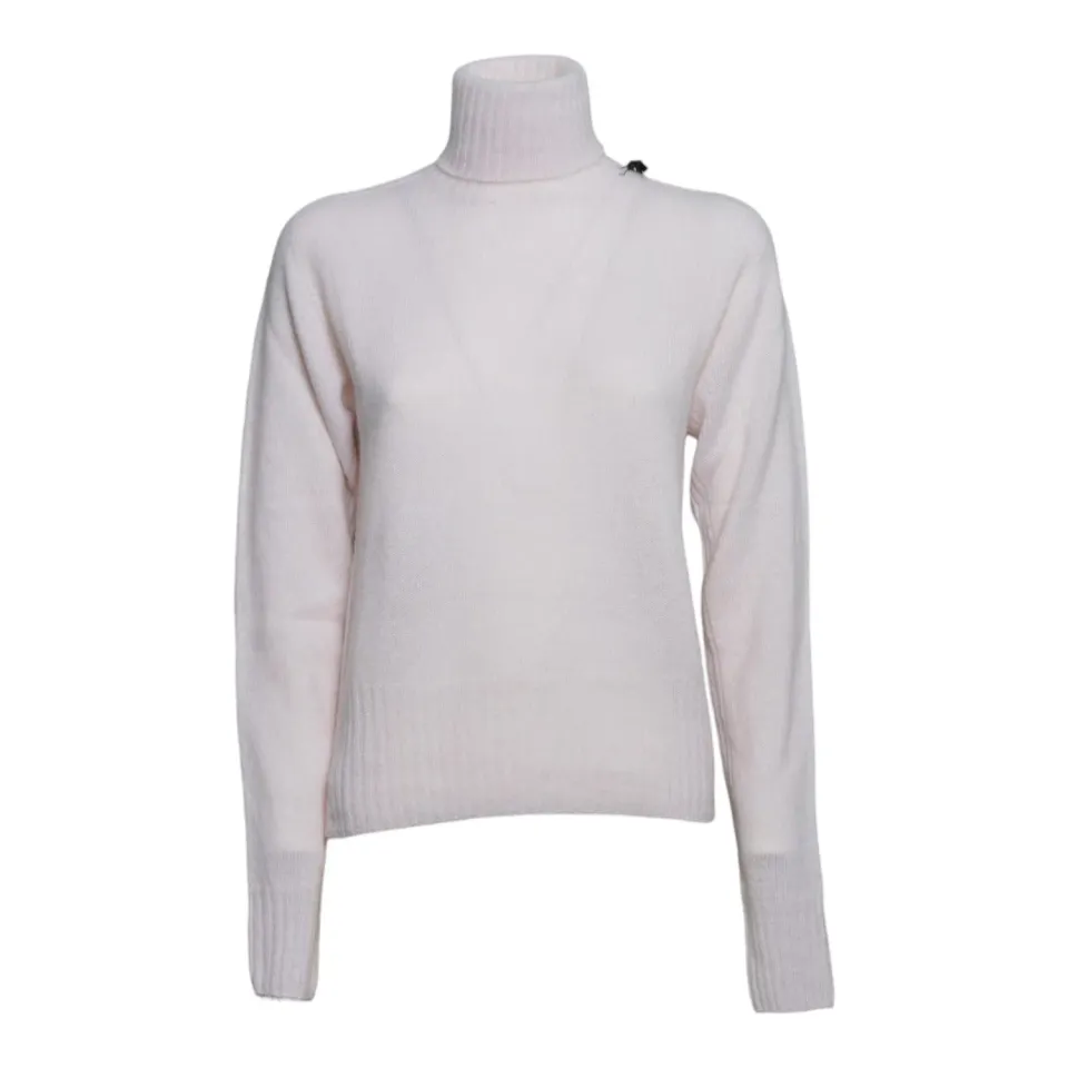 Solotre M3AC0003 maglia collo alto rosa pallido
