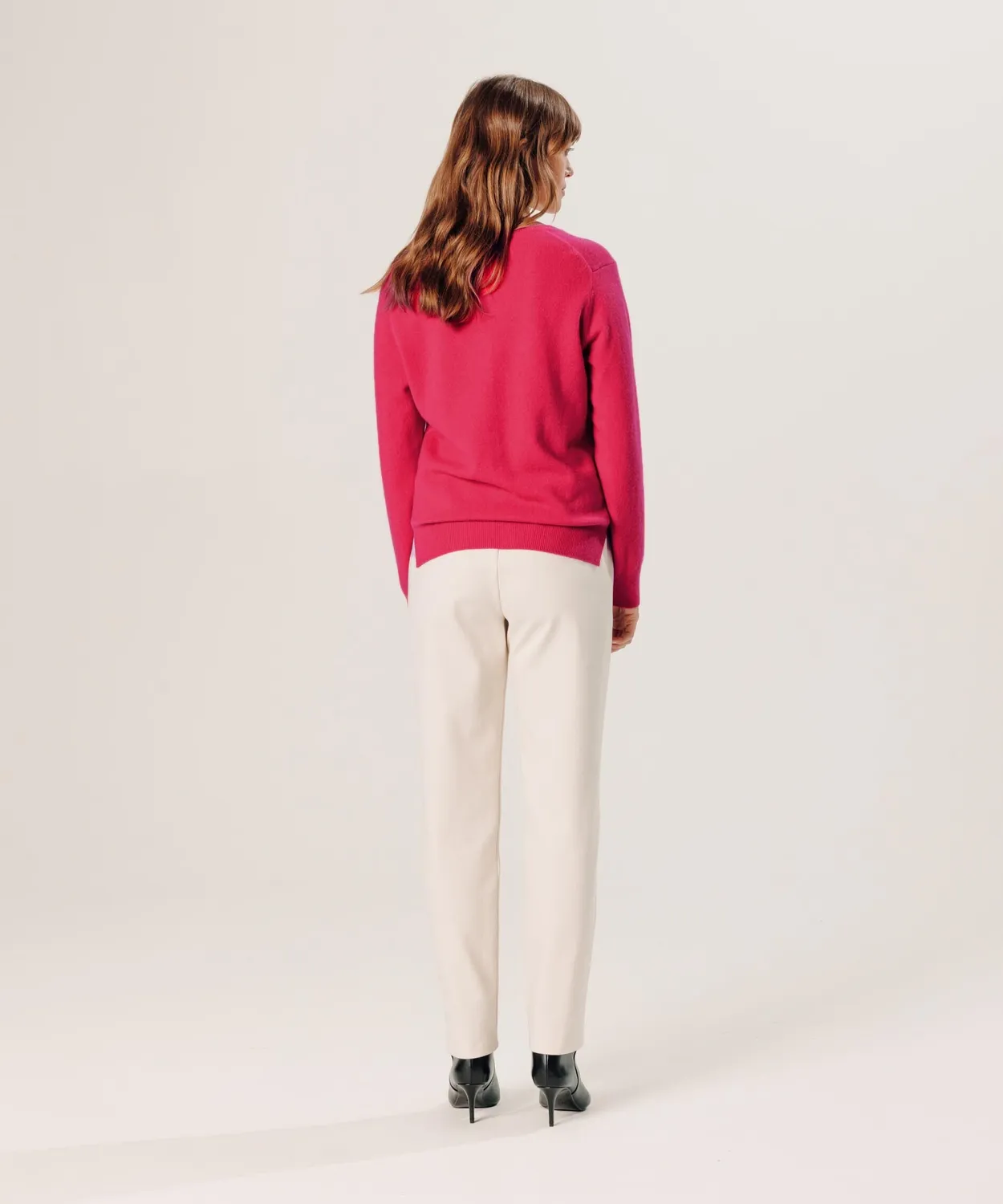Rodier cardigan cashmere rosa geranio donna