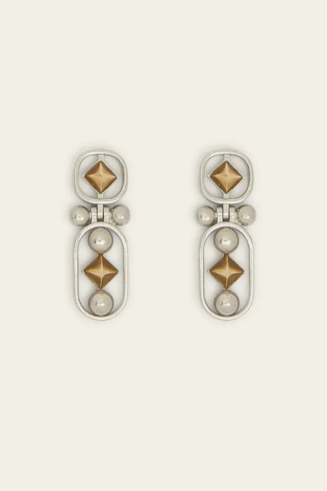 Ports orecchini spheres diamonds oro argento pendenti
