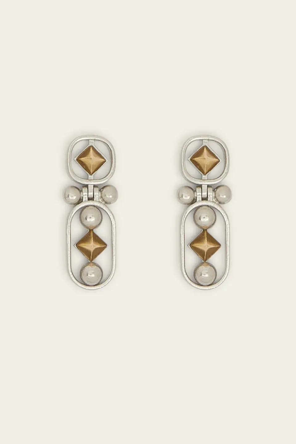 Ports orecchini spheres diamonds oro argento pendenti