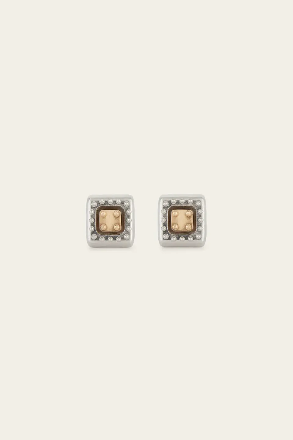 Ports PW322AJE04 orecchini quadrati oro argento