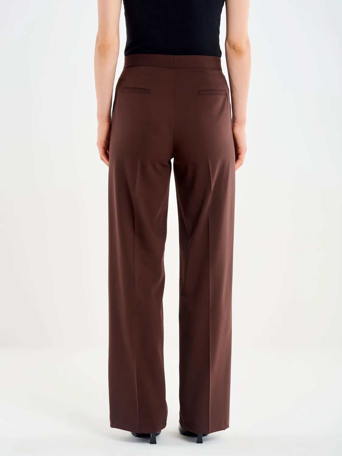 VICOLO Pantalone Palazzo Fondente Piega Stirata XS