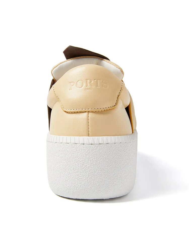 PORTS Bee Sneaker platform marrone crema