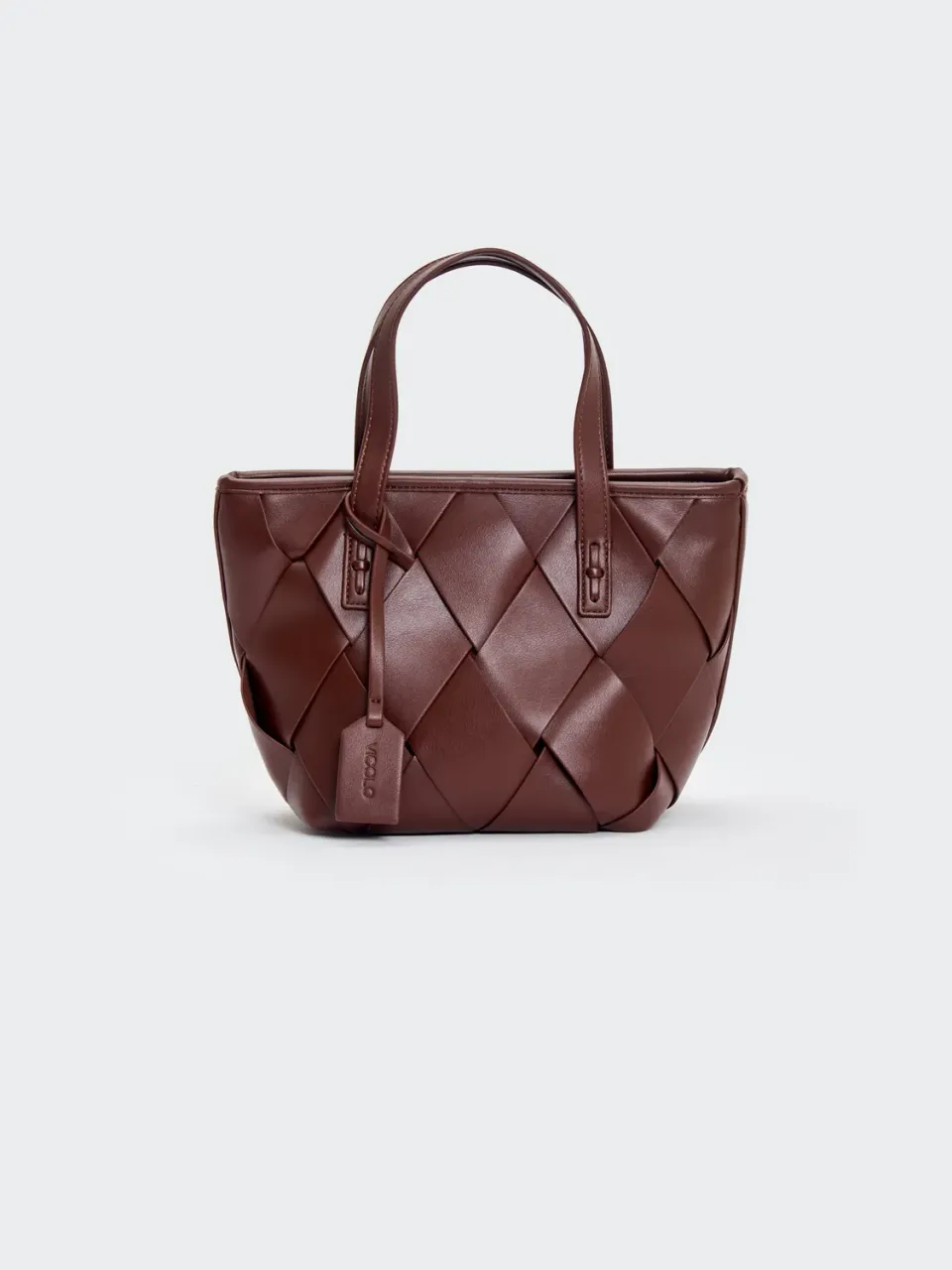 VICOLO Hoshi Small borsa moka intrecciata