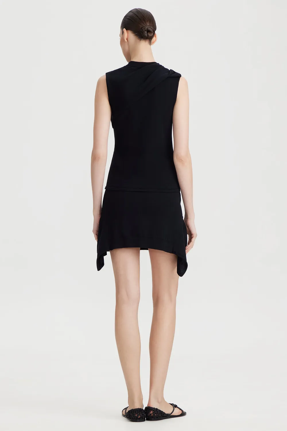 PORTS 1961 Black Draped Knit top nero drappeggiato