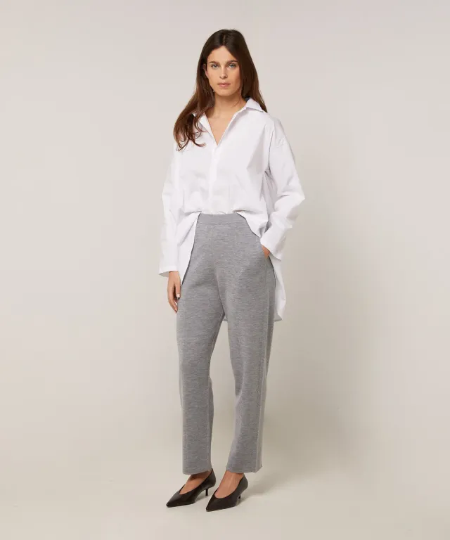 Rodier Pantaloni Lana Milano Grigio Chiaro Dritti