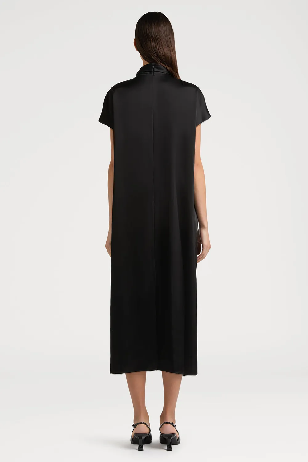 Ports 1961 PW125GSL01 abito nero con fiocco triacetato