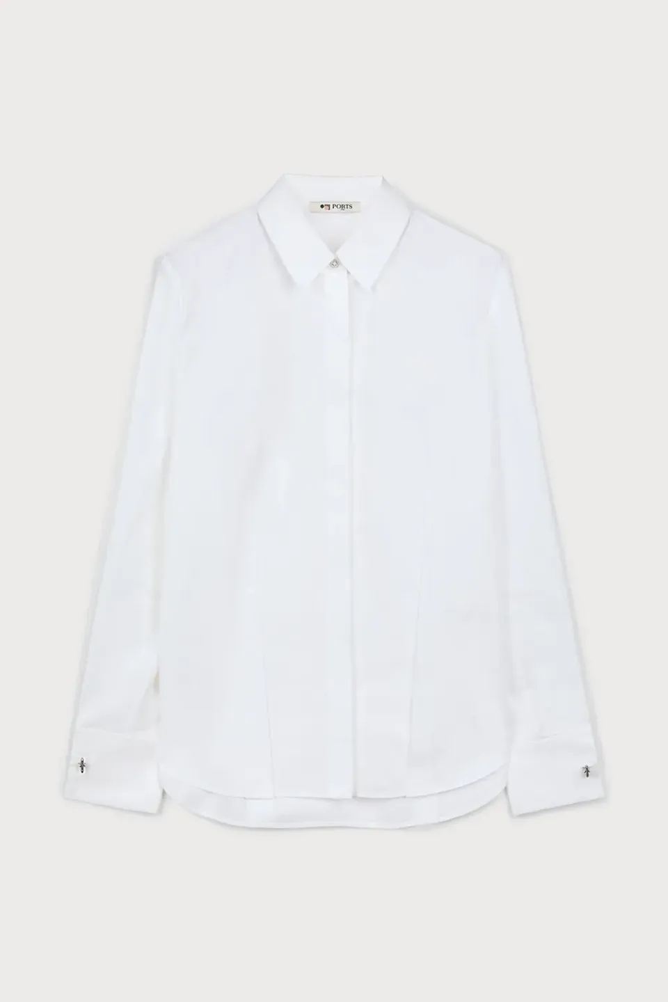 Ports 1961 No. 10 camicia bianca collo abbottonato