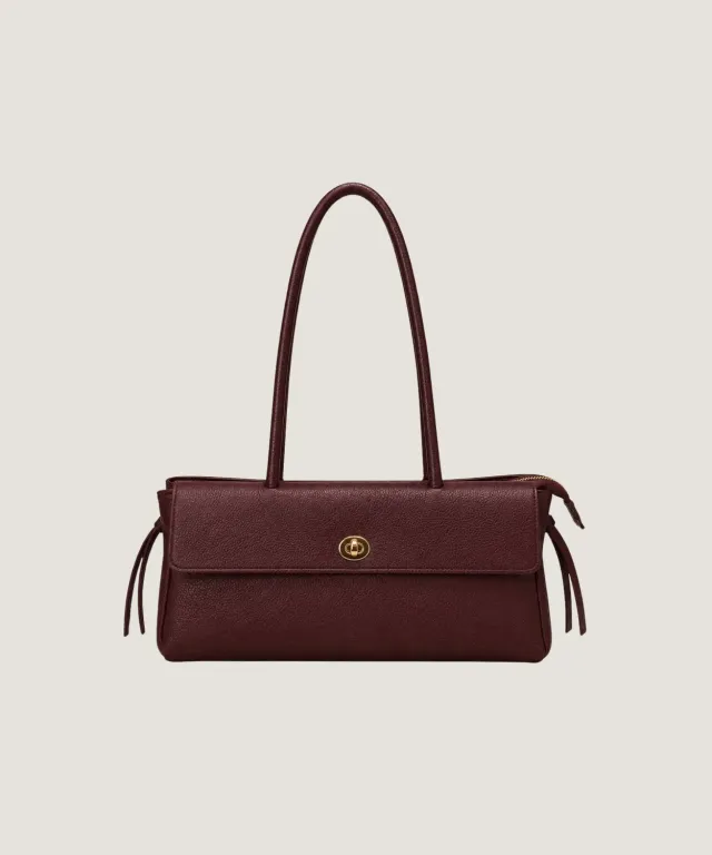 Rodier Vivienne borsa baguette bordeaux pelle agnello