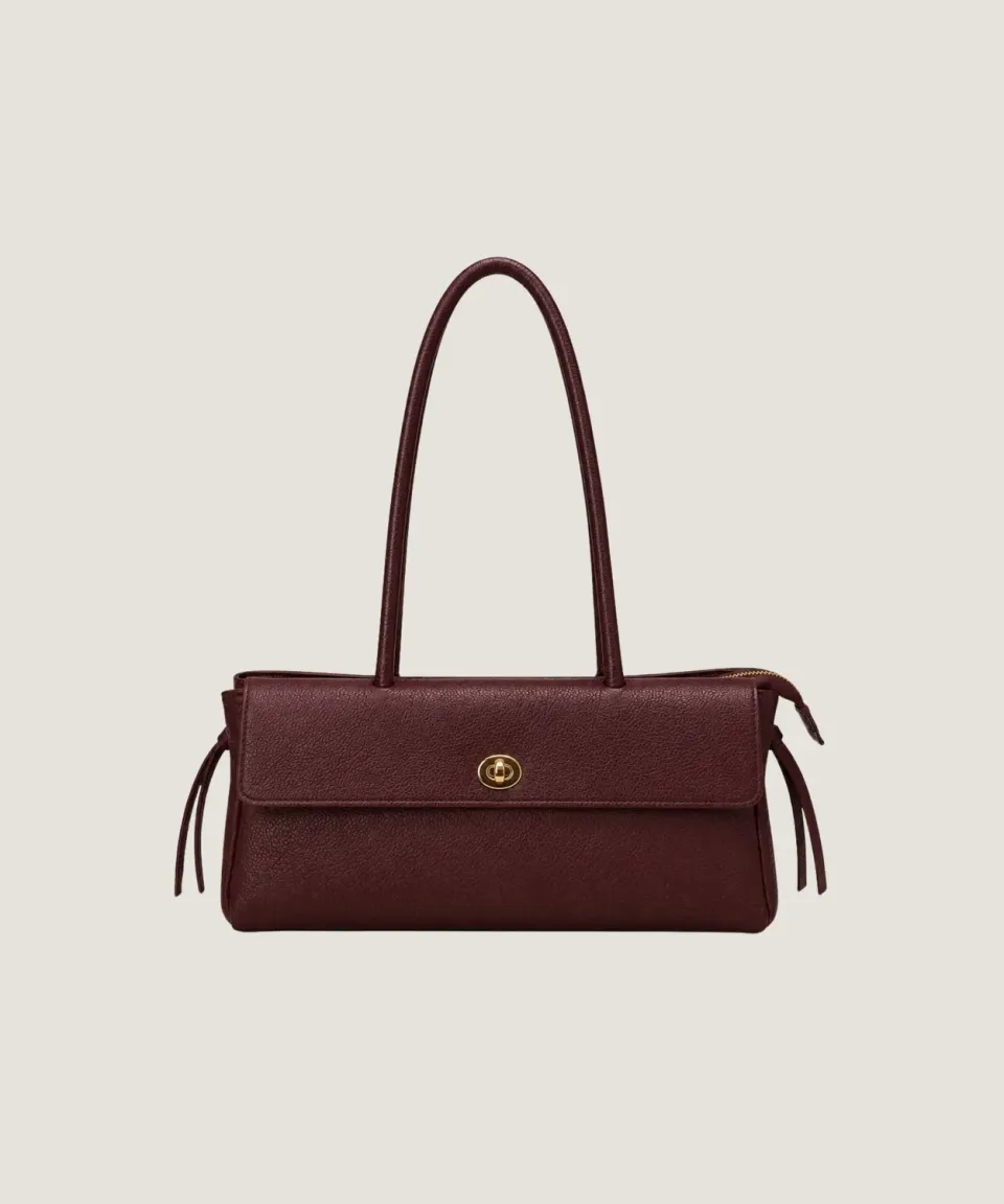 Rodier Vivienne borsa baguette bordeaux pelle agnello