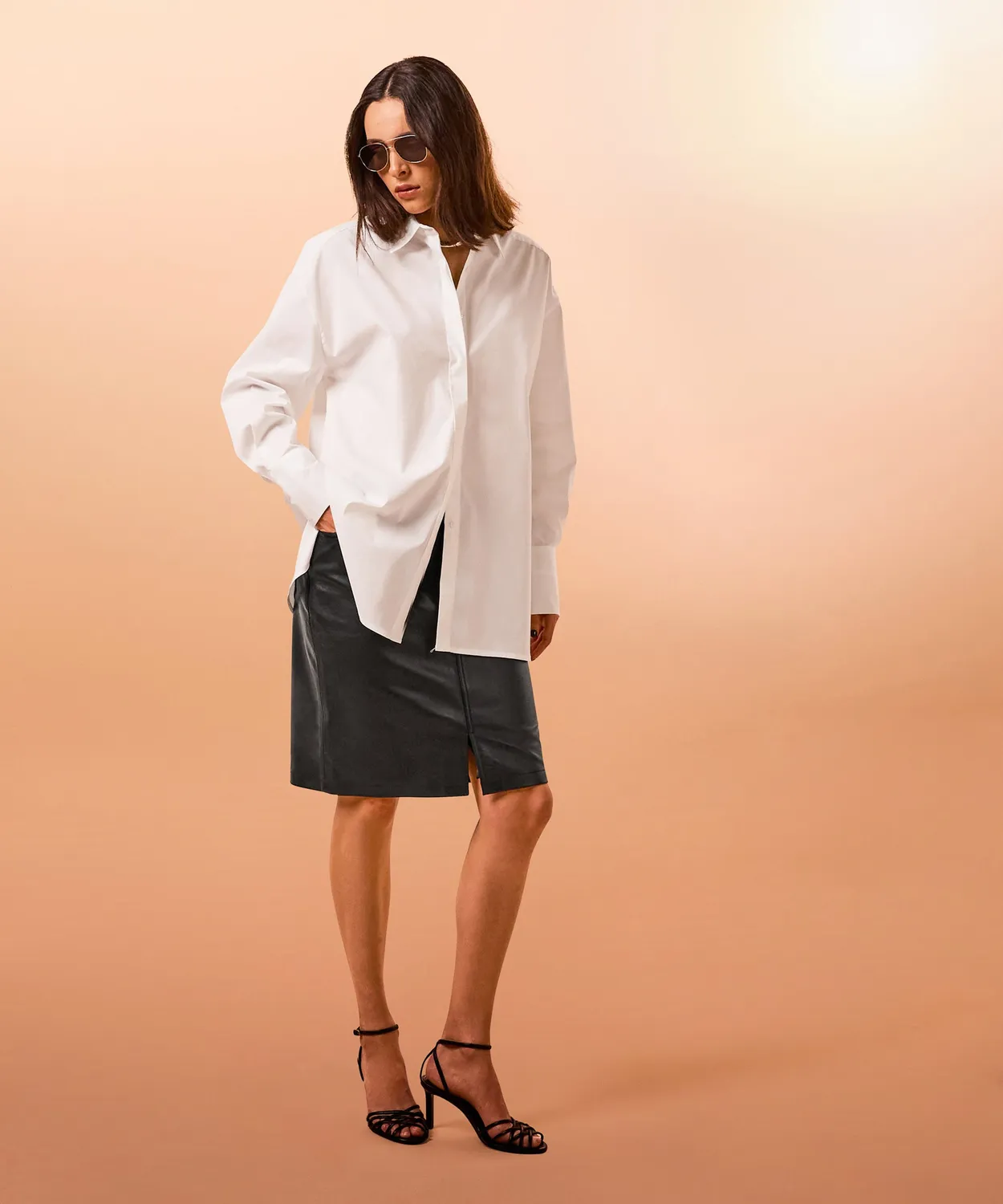 Rodier camicia oversize bianca in cotone Made in Italy