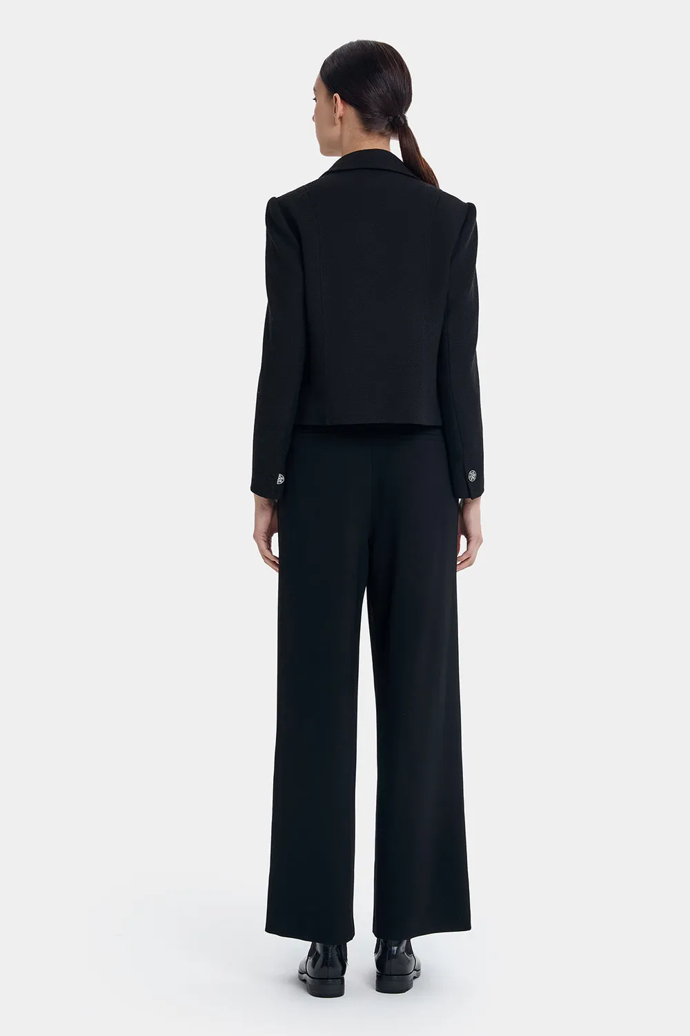 PORTS Functional Bootcut pantaloni neri triacetato